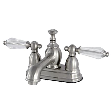 Kingston Brass KS7008WLL 4" Centerset Bathroom Faucet, Brushed Nickel KS7008WLL